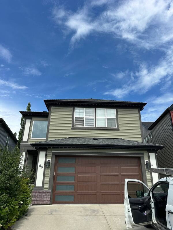 Permanent lighting install on a two-storey Calgary home