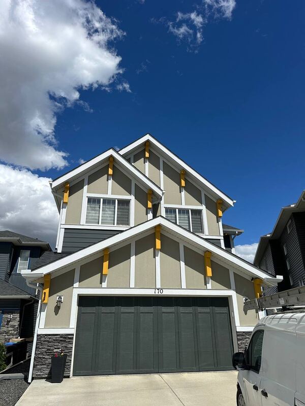 Permanent lighting install on a Calgary home